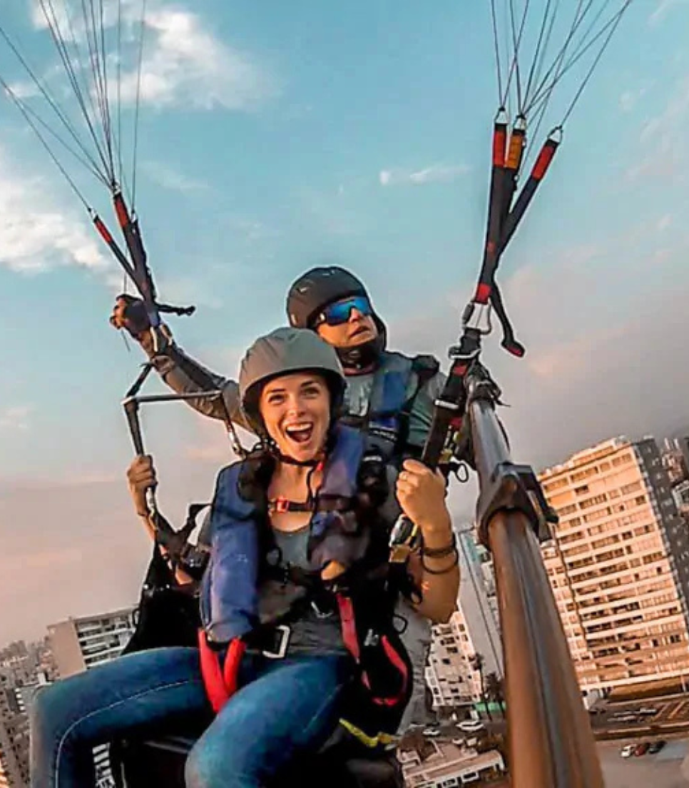 Paragliding along the coast